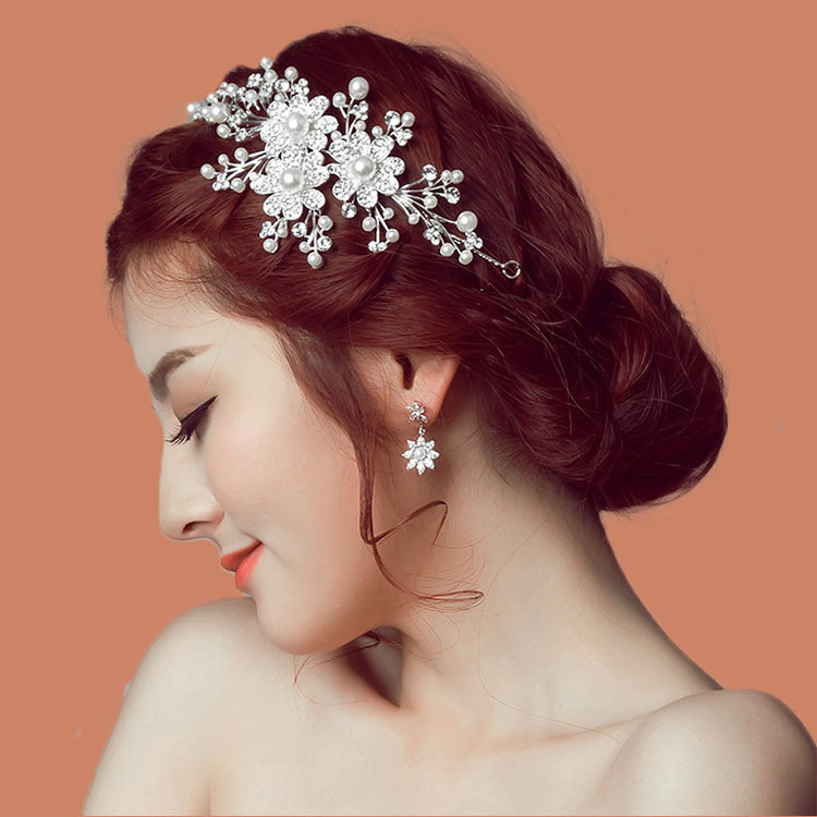 The Bride Wedding Headdress Flower Hair Accessories And Jewelry Manufacturers Wholesale Diamond Alloy Crown Bride