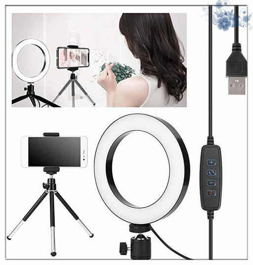 Compatible with Apple, Desktop live tripod 360° rotatable ring light