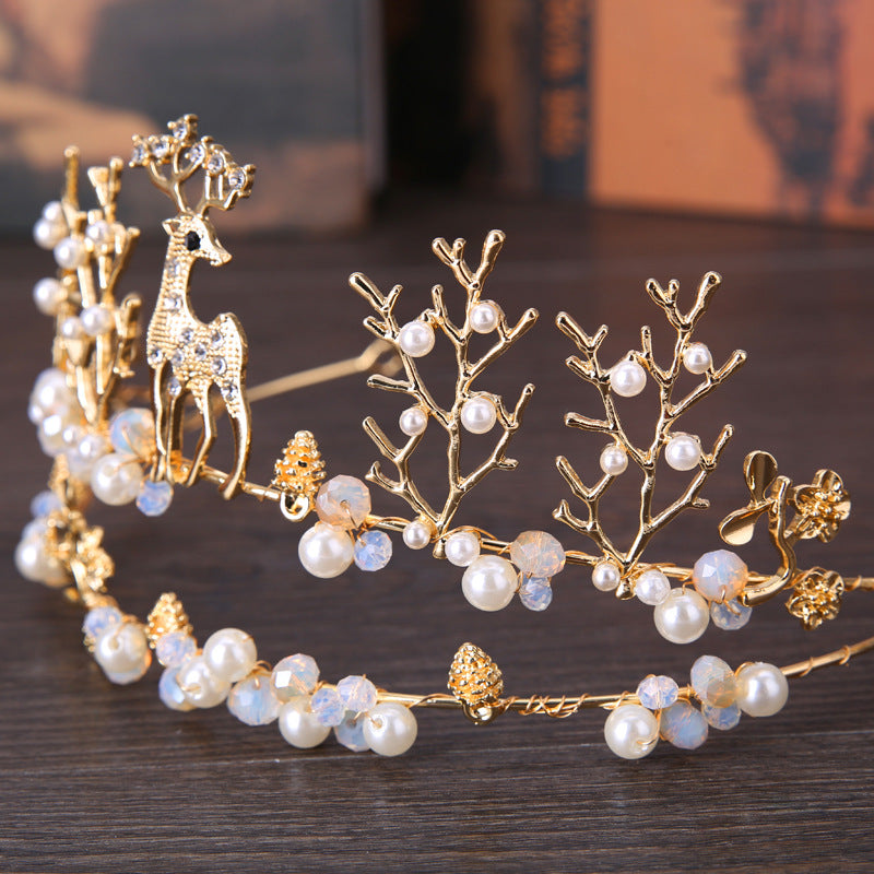 Fawn Crown Golden Animal Wedding Accessories