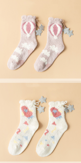 Winter Thick Women's Socks Japanese Sweet Girl Socks Coral Fleece Socks