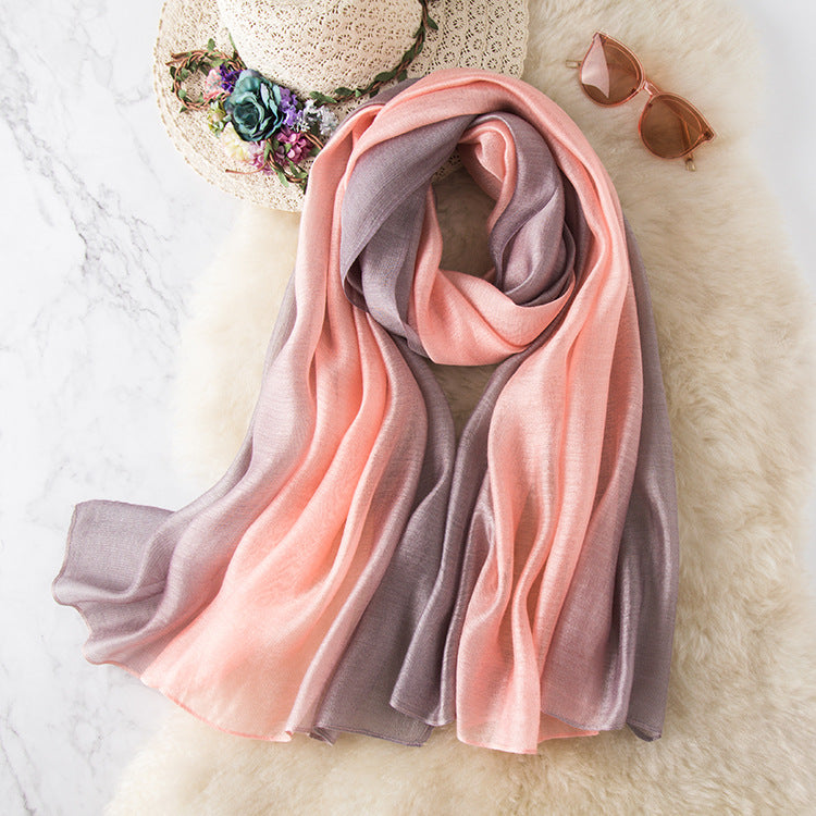 Korean Version Of Color Matching Ladies Scarf