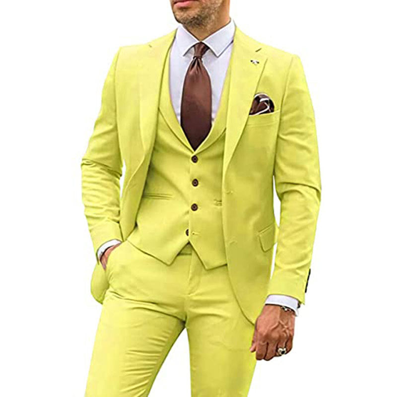 Men's Fashion Casual Slim Suit Three Pieces