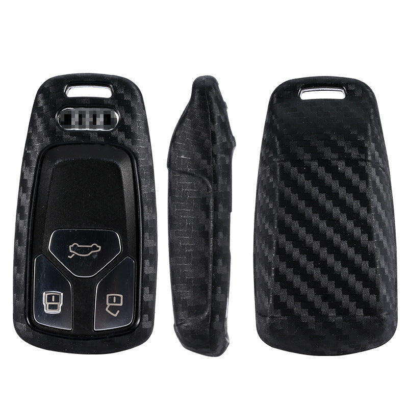 Carbon fiber silicone key case for car