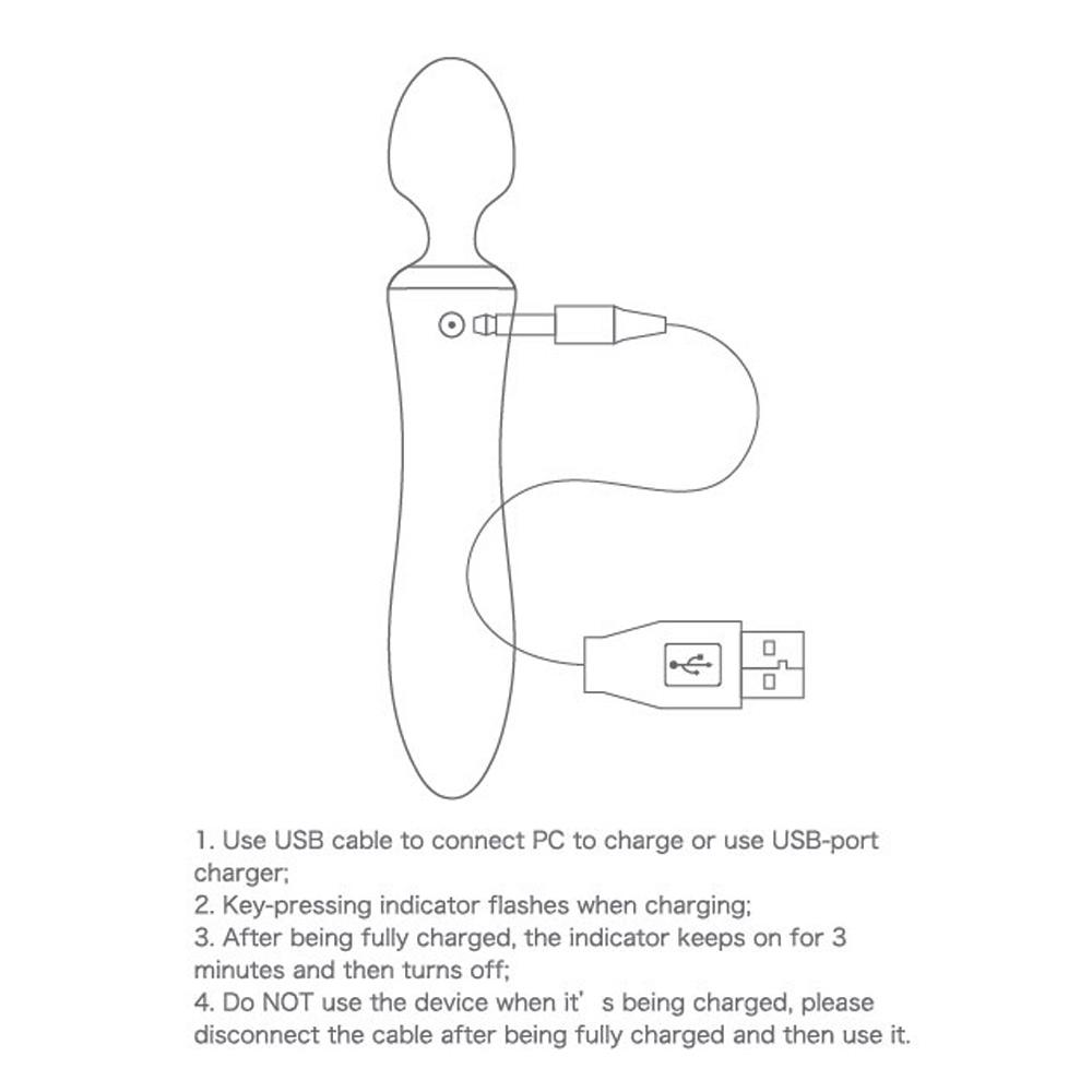 LETEN Dual Vibrators Power Strong Mult Speed Massager Wand Rechargeable Waterproof adult sex toys