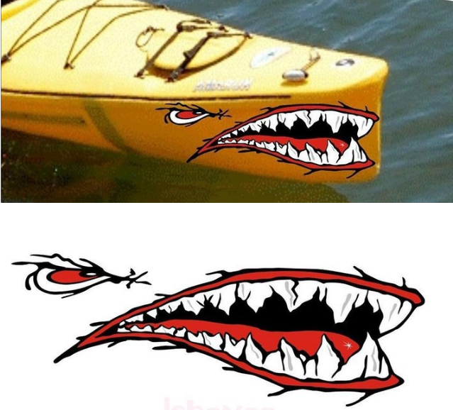 Shark Teeth Mouth Kayak New Car Sticker