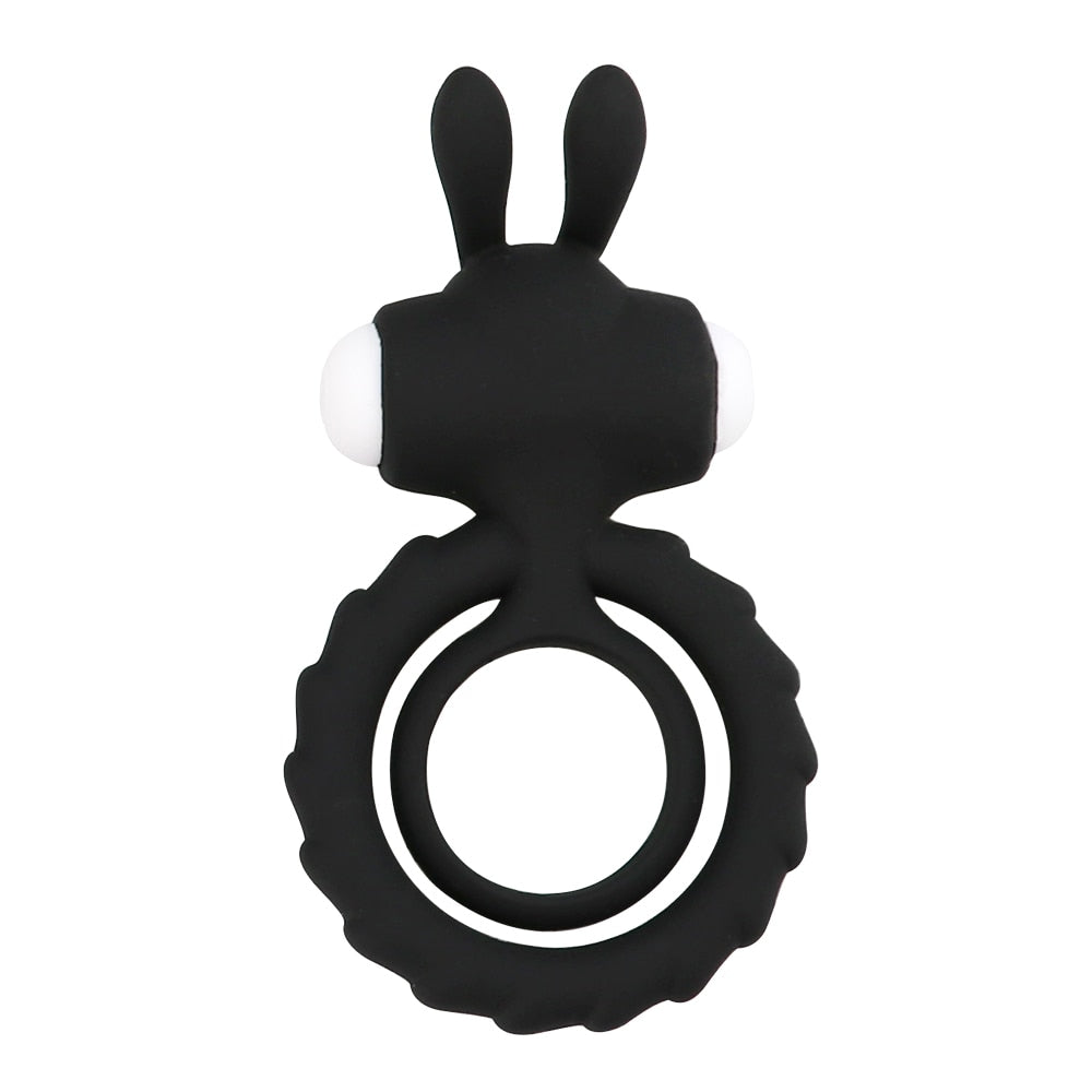 Soft Silicone Dual Vibrating Cock Ring Dick Penis Ring Cockring Adult Sex Toys for Men for Couples Enhancing Harder Erection