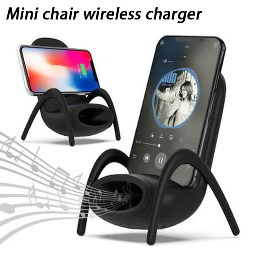 Portable Mini Chair Wireless Charger Supply For All Phones Multipurpose Phone Stand With Musical Speaker Function Charger