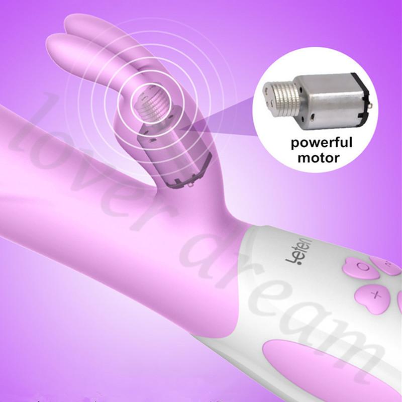 Leten USB Charge 2 Motor G Spot Clitoris Anal Dildo Rabbit Swing Vibrator Sex Toys