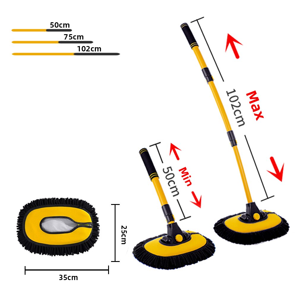 2022 Newest Car Cleaning Brush Car Wash Brush Telescoping Long Handle Cleaning Mop Chenille Broom Car Cleaning Tool Kit