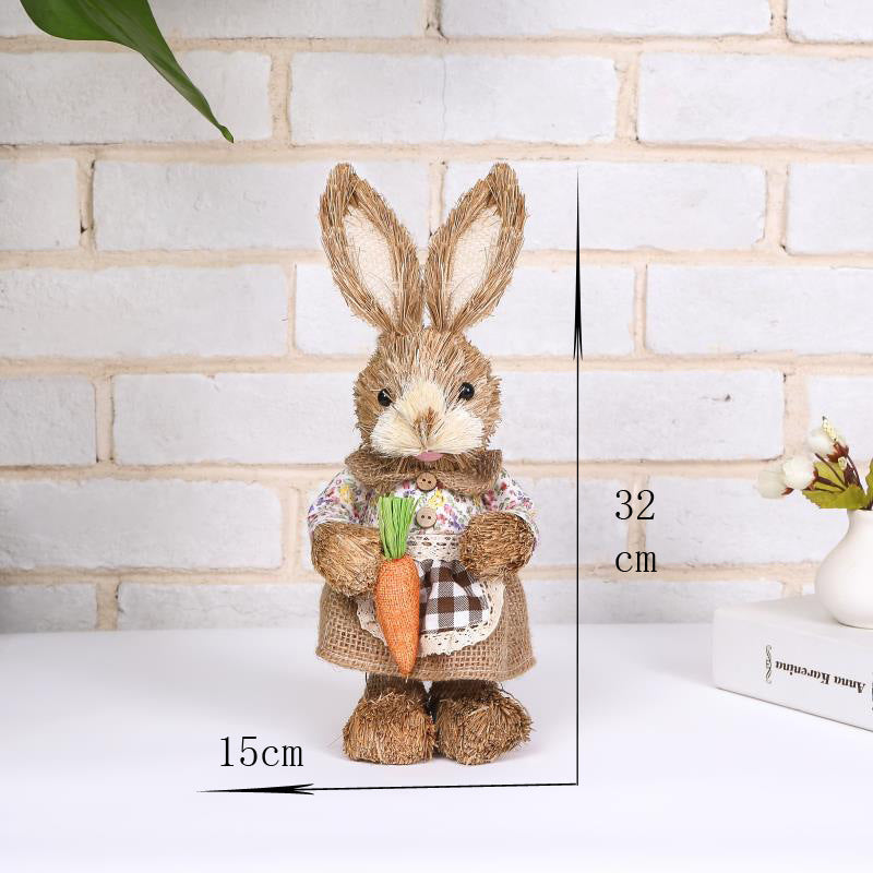 Simulation Papyrus Easter Rabbit Decoration Home Shopping Mall Garden Decoration European Fairy Tale Rabbit Decorations