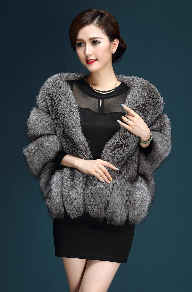 Women's Fashion Faux Fur Three-piece Shawl