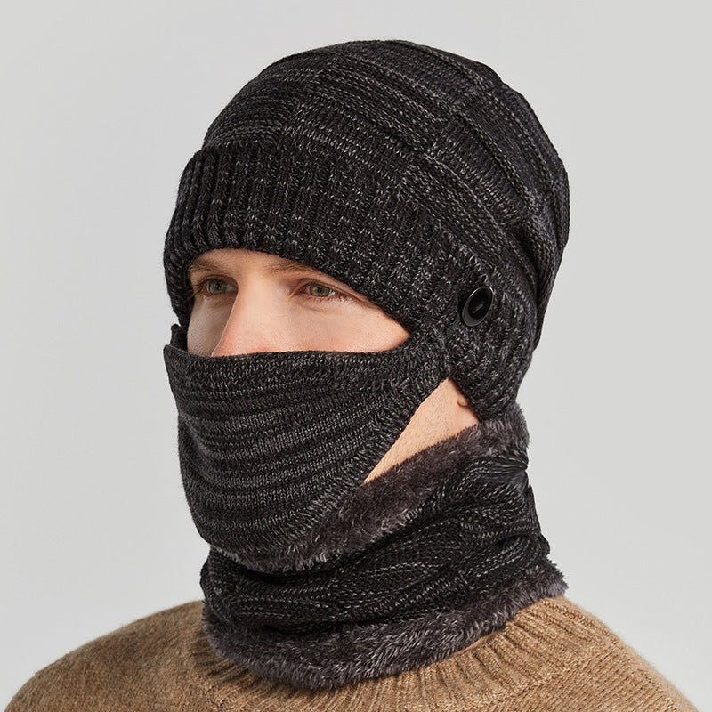 Hat Scarf Mask Three-piece Suit For Men To Keep Warm