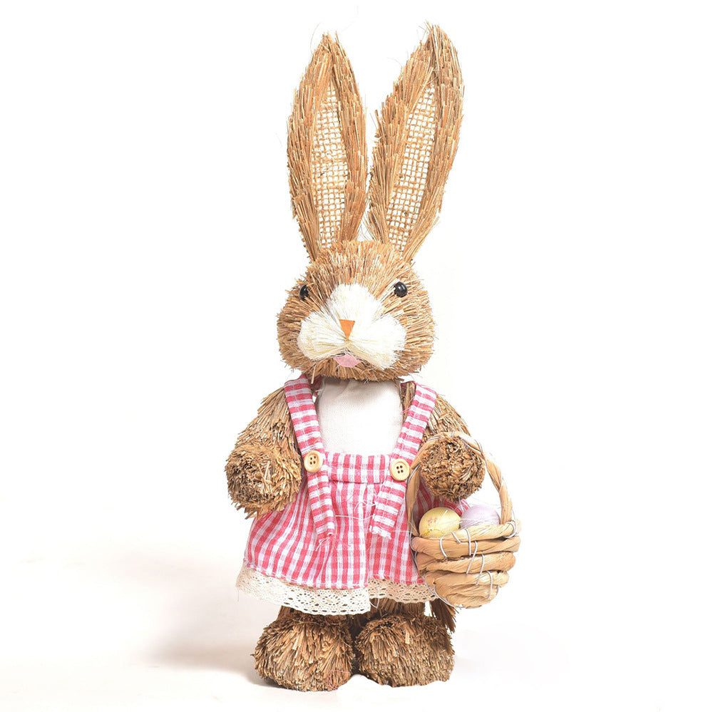 Simulation Papyrus Easter Rabbit Decoration Home Shopping Mall Garden Decoration European Fairy Tale Rabbit Decorations