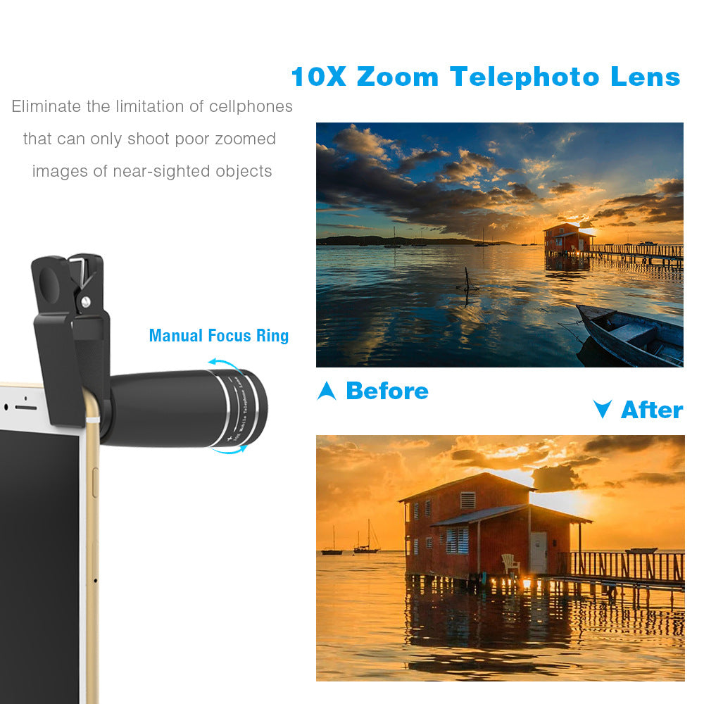 Mobile Phone External High-definition Fisheye Telephoto Wide-angle Adjustable Lens Set