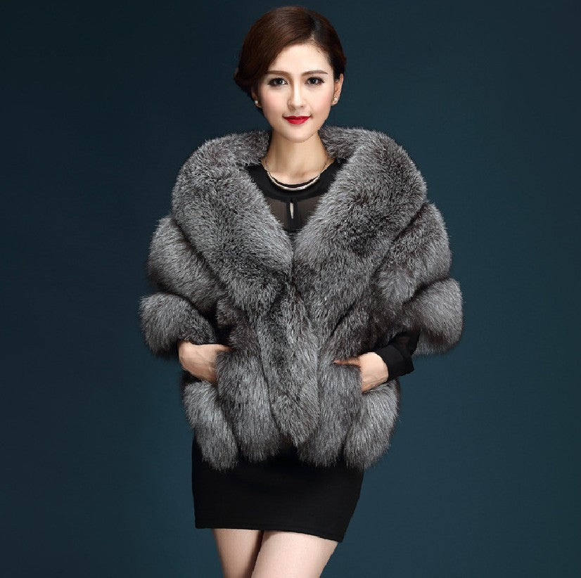 Women's Fashion Faux Fur Three-piece Shawl