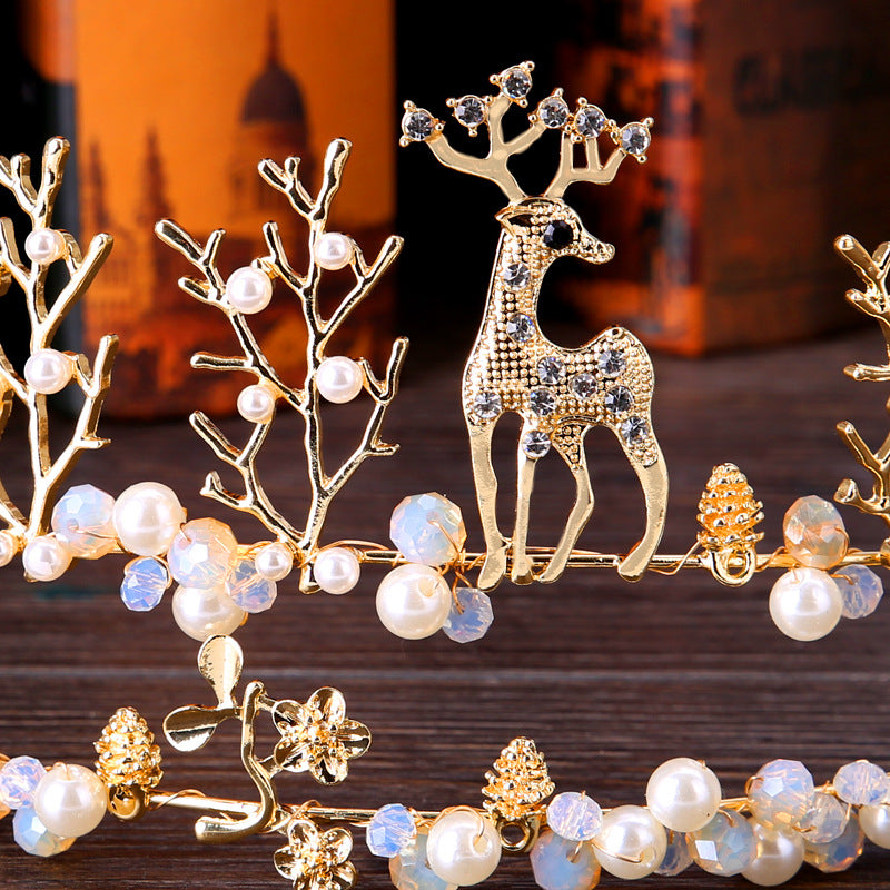 Fawn Crown Golden Animal Wedding Accessories