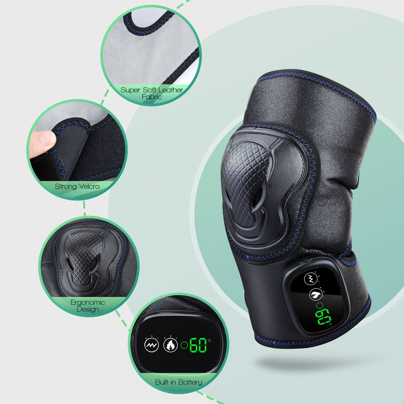 New Controller Version Electric Heating Knee Pad For Middle-aged And Elderly Old Cold Leg Massage Hot Compress Knee Protective Gear