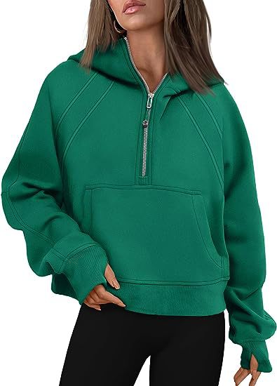 Zipper Hoodies Sweatshirts With Pocket Loose Sport Tops Long Sleeve Pullover Sweaters Winter Fall Outfits Women Clothing