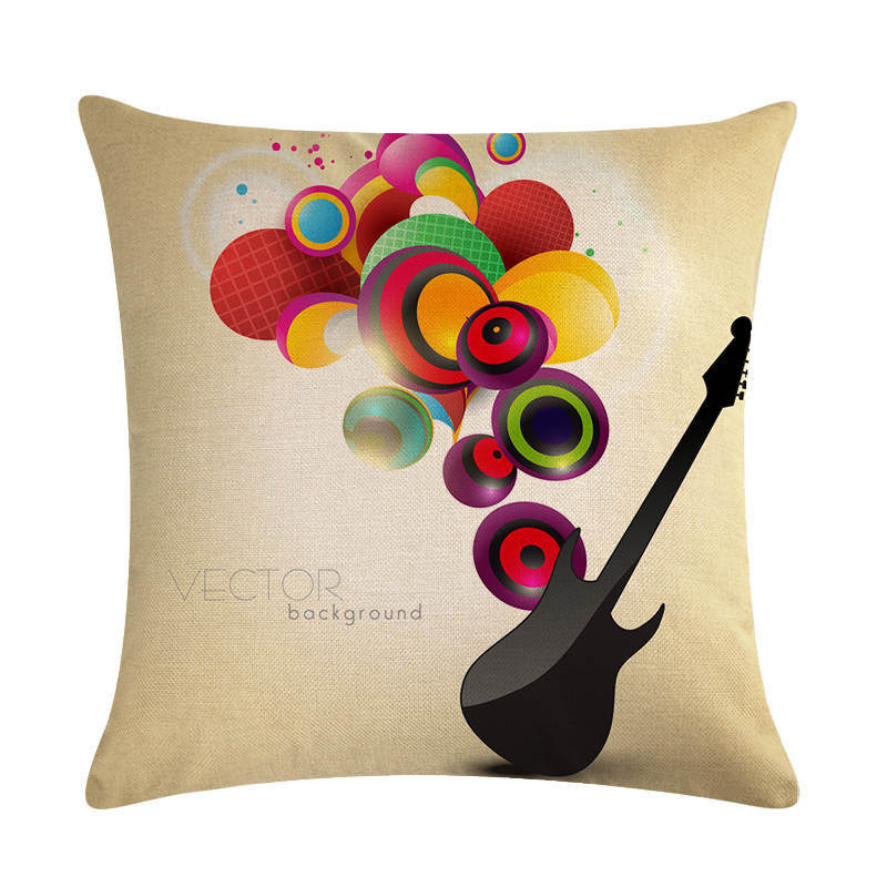 Abstract Guitar Series Linen Pillowcase Cushion Cover