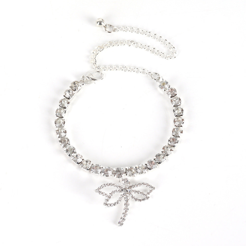 Water Diamond Chain Dragonfly Foot Chain