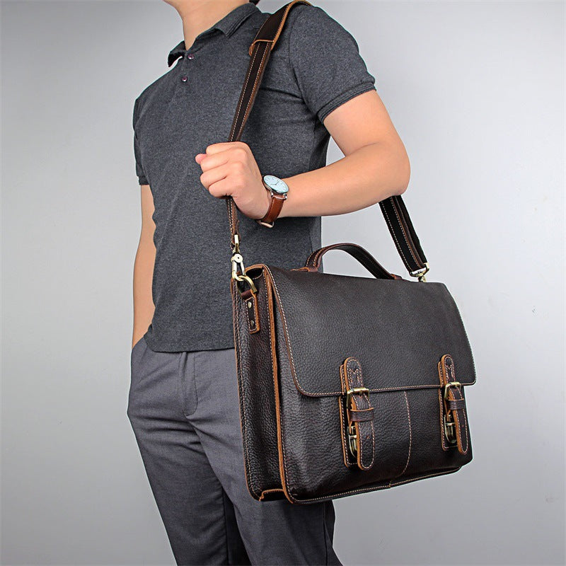 Men's Retro Casual Leather Business Briefcase