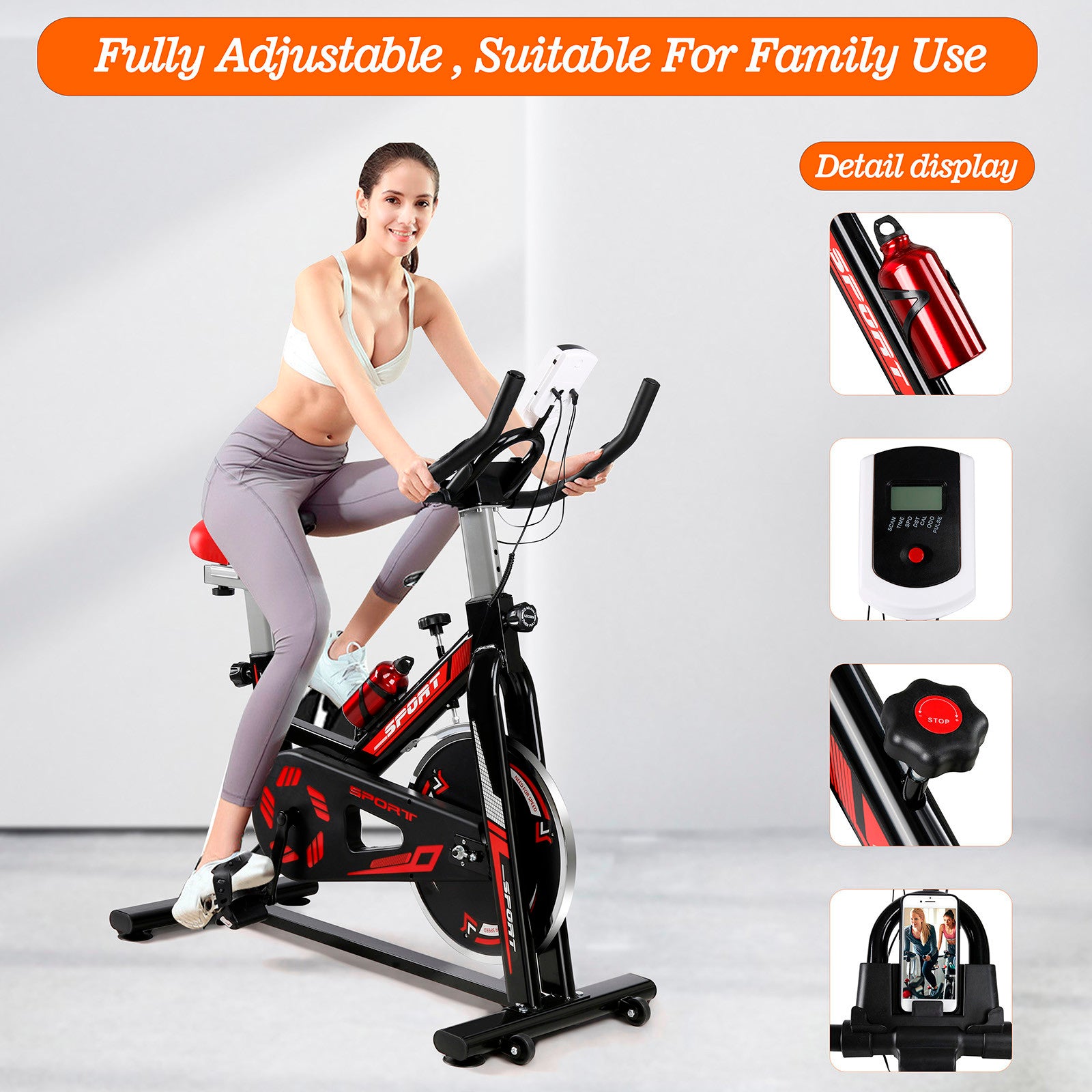 Lndoor Cycling Professional Fitness Cycling Exercise Bike With LCD Monitor