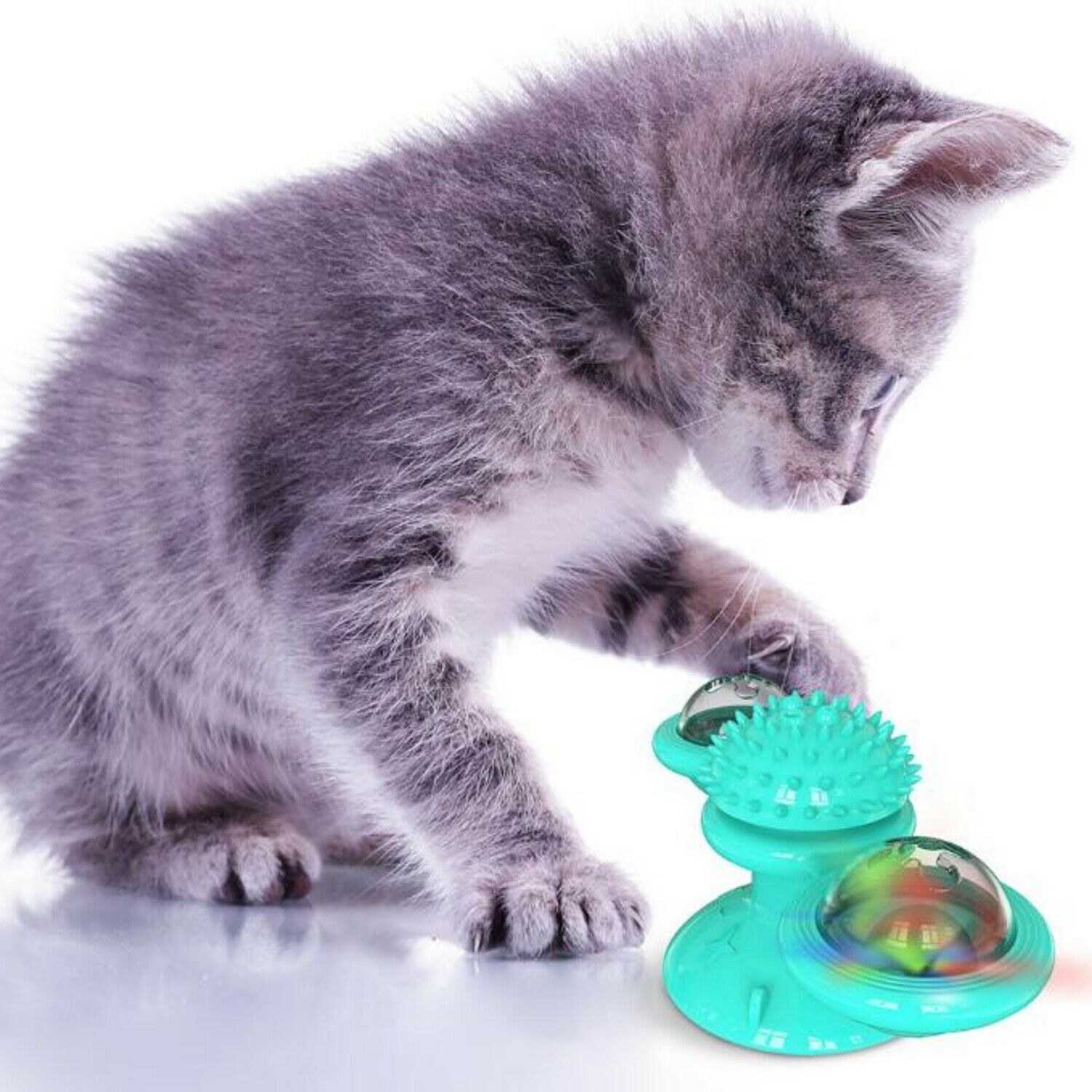 New Windmill Cat Toys Fidget Spinner for Kitten with LED and Catnip Ball