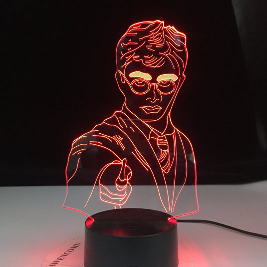 Colorful 3D Night Light Harry Potter Led Touch Remote Control Bedside Table Lamp