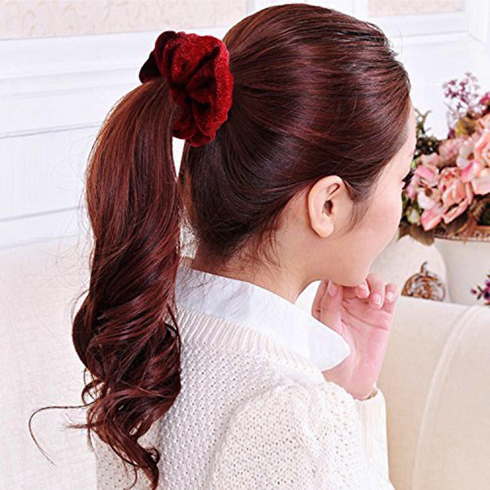 10 Pcs Velvet Elastic Hair Bands Scrunchy for Women Or Girls Hair Accessories