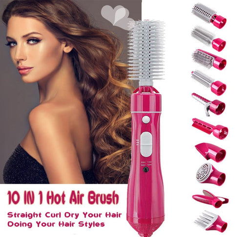 7 in 1Multi-functional Hot Air Comb Dry  Care One Step Hair Dryer Salon Collection Hair Straight Curler Two Use