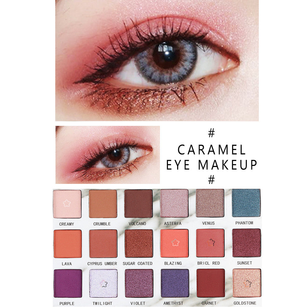 MAGEFY Fashion 18 Color Pearl Matte Caramel Wine Red Eyeshadow Cosmetics