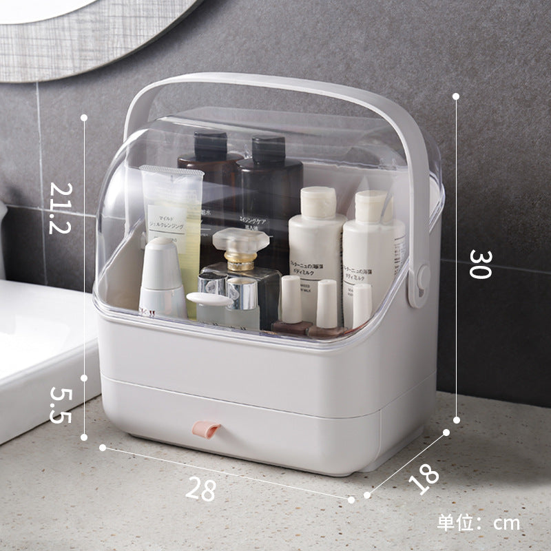 Cosmetics Storage Box Household Transparent Simple Dust-proof Large-Capacity Drawer Makeup Box Drawer Storage