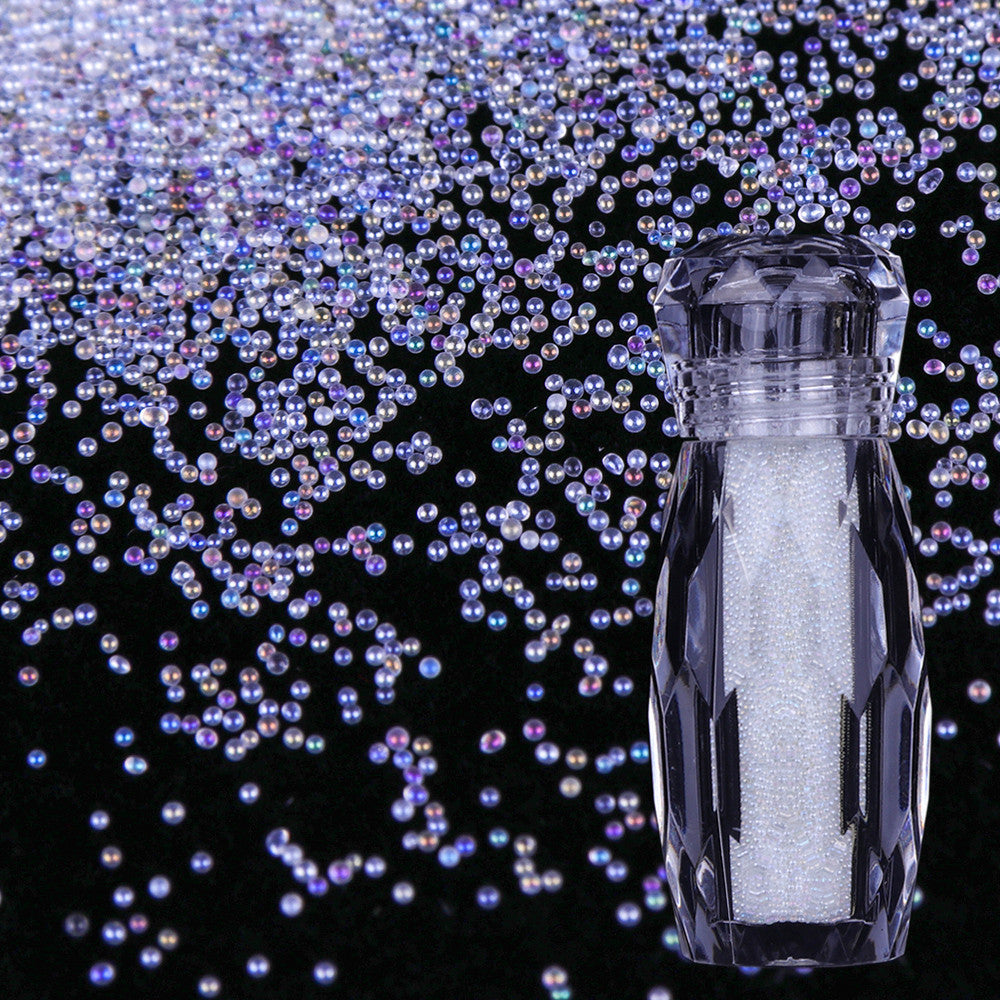 5 Bottle Ultra Tiny DIY Glass Caviar Beads Nail Art Rhinestones Kit Decorations