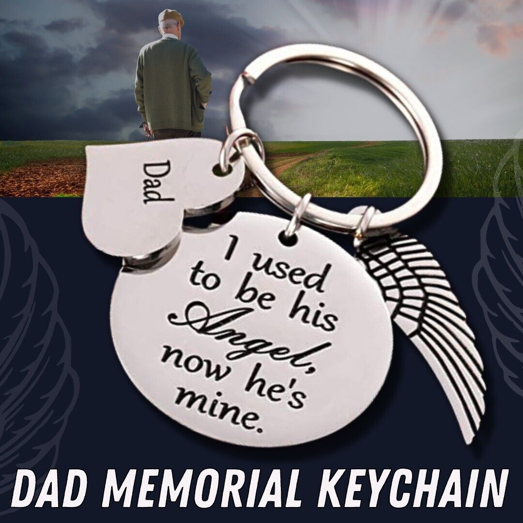 Dad Memorial Sympathy Gift Keychain For Loss Of Father Grandpa Boyfriend Husband