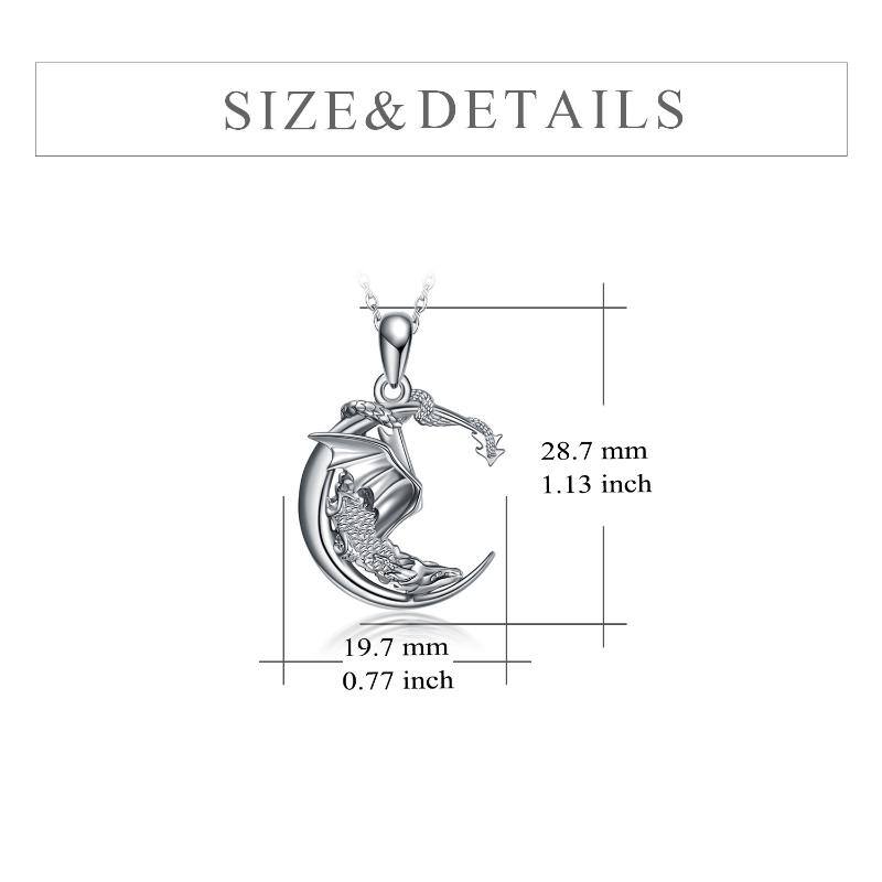 Moon necklace sterling silver dragon pendant jewelry