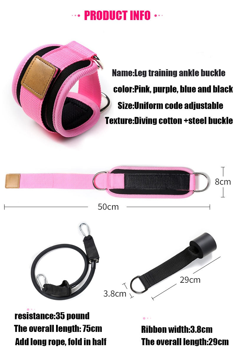 Resistance Bands with Ankle Straps Cuff with Cable for Attachment Booty Butt Thigh Leg Pulley Strap Lifting Fitness Exercise