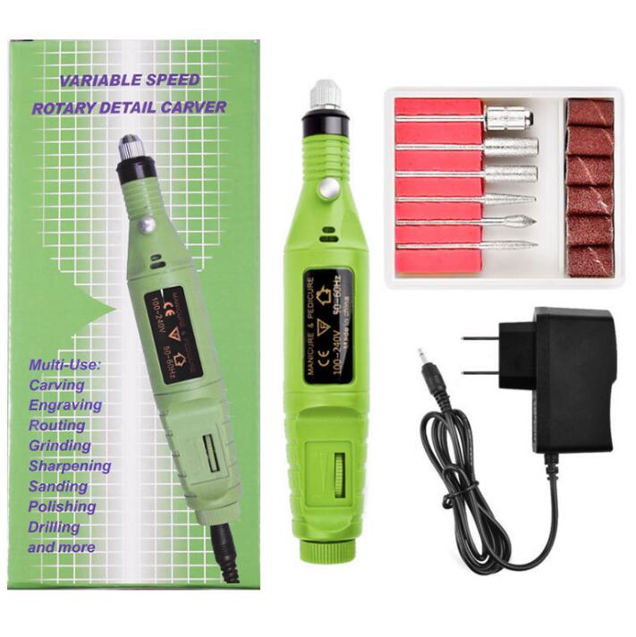 Electric Nail Drill Machine Kit Nail Gel Remove Machine Nail Art Tools Kit Pen Pedicure Nail File Sanding Bands