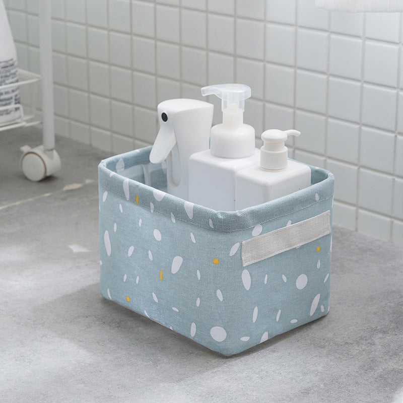 Household Cotton And Linen Fabric Storage Basket Desktop Sundries Toy Storage Box Bathroom Cosmetics Storage Basket