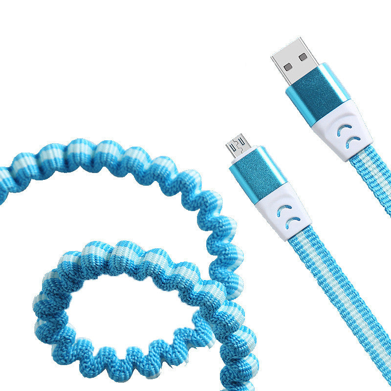 Spring Telescopic Braided Data Charging Cable