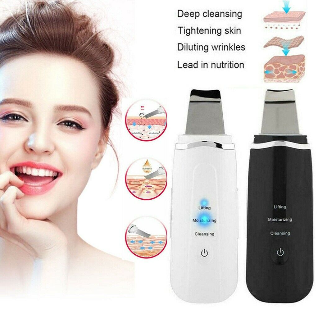 Mini Portable Rechargeable Ultrasonic Facial Skin Scrubber Vibration Cleansing