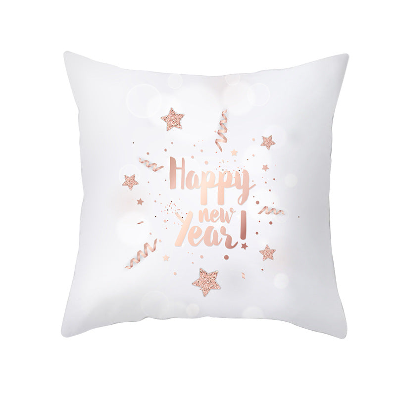 Fashion Peach Skin Velvet Snowflake Cushion Cover