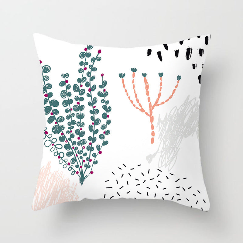 Decorative Pillowcase Creative Geometric Polyester Peachskin Pillow Case