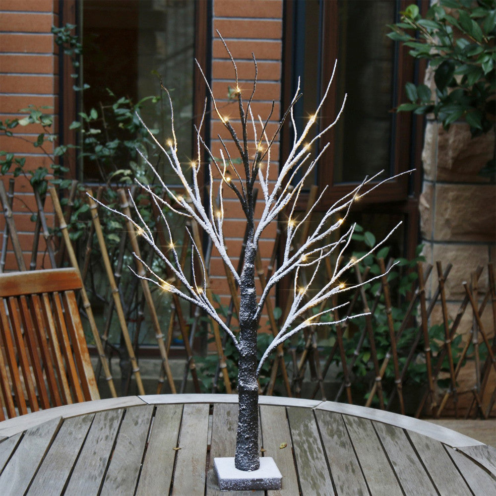 24LED Black Branch Imitation Snow Tree