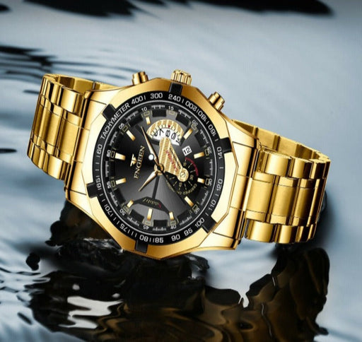 Waterproof Gold Men's Watch Classic Stainless Steel Quartz Wristwatch For MEN