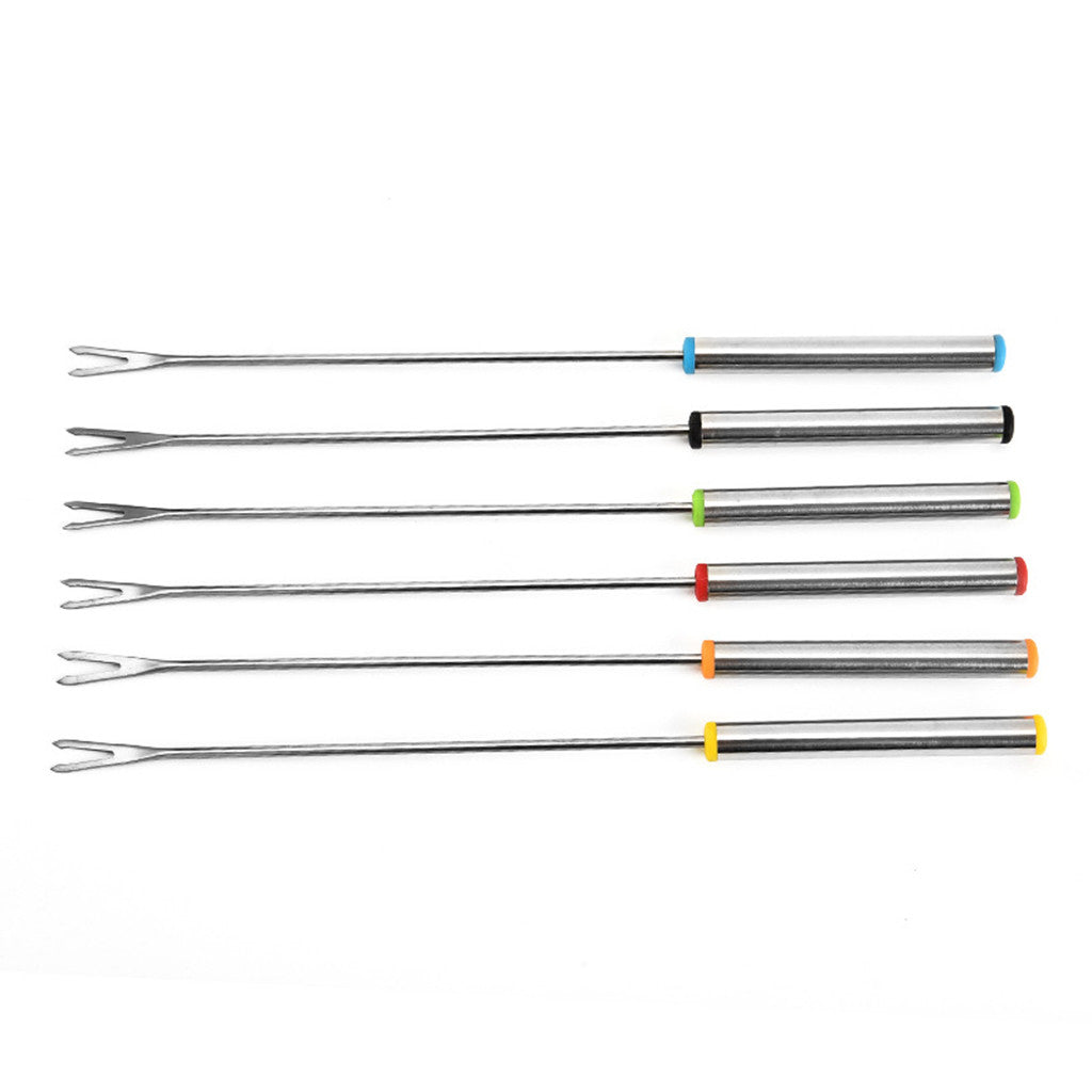 Skewers  Stainless Steel BBQ Barbecue Skewers Reusable BBQ Sticks (Set of 6 )