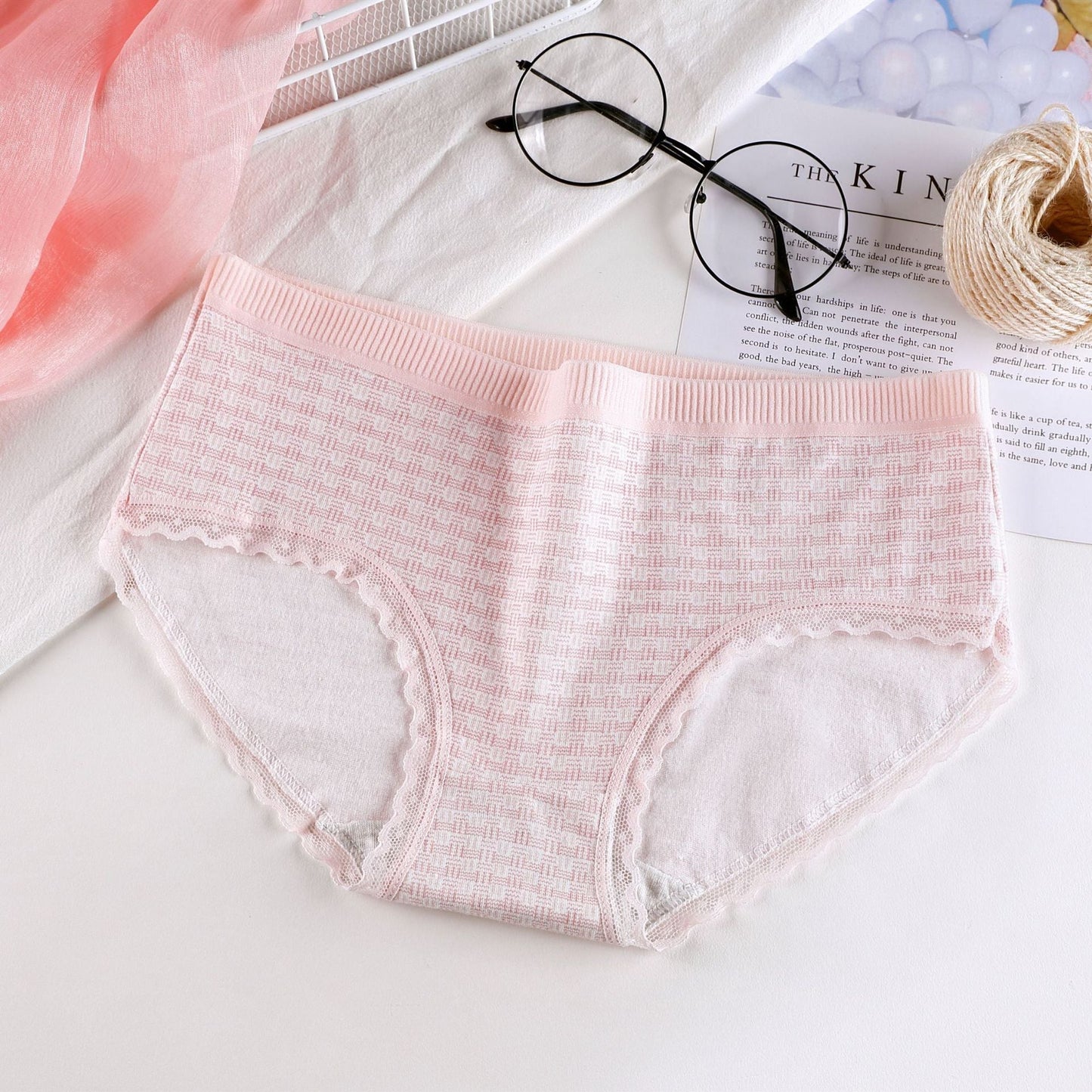 Plaid Printed Cotton Underwear For Women