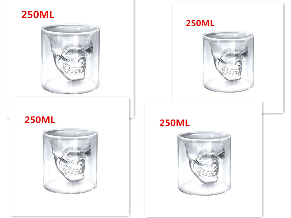 Skull Skull Double Transparent Glass