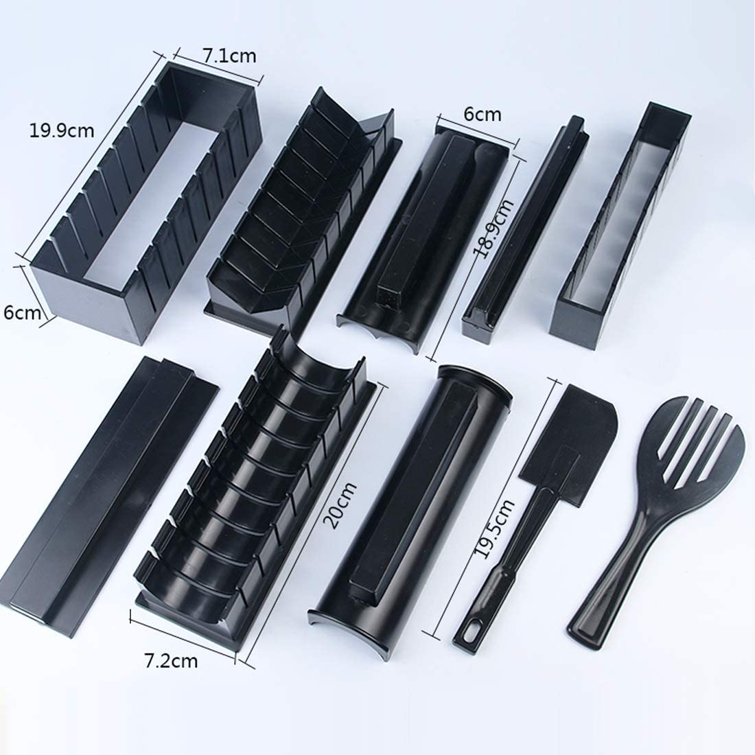 High-quality Plastic Manual Sushi Making Tool Kit with 5 Sushi Roll Molds