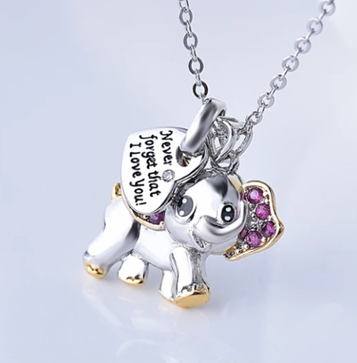 Blue Cute Elephant Women Necklace