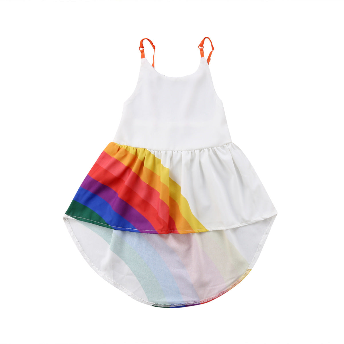 Sleeveless rainbow print dress